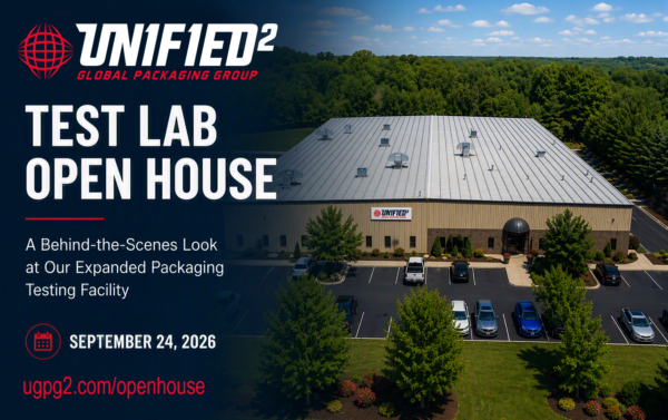 UN1F1ED² Test Lab Open House featuring packaging testing equipment and laboratory demonstrations